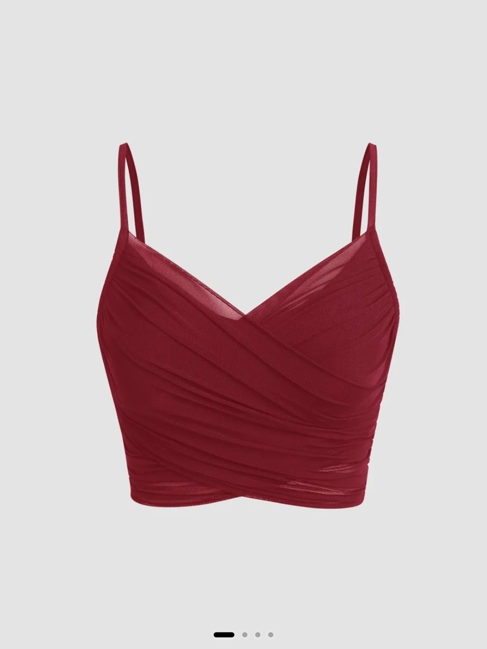Cider Burgundy Draped Mesh Bandeau Cami